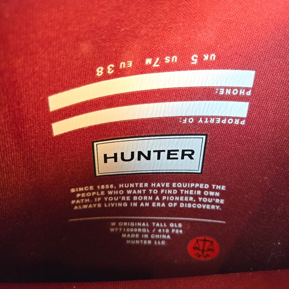 Women's Hunter Rainboots Military Red W7 - Picture 9 of 13